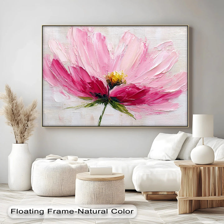 Blush Bloom – Textured Pink Floral Canvas Print - MyPhotoStation