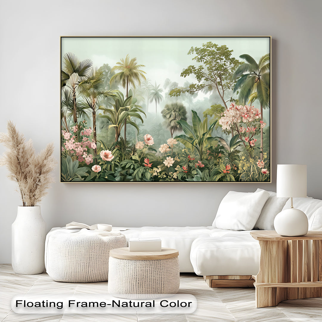Jungle Botanical Mural - Canvas Wall Art | Framed Art