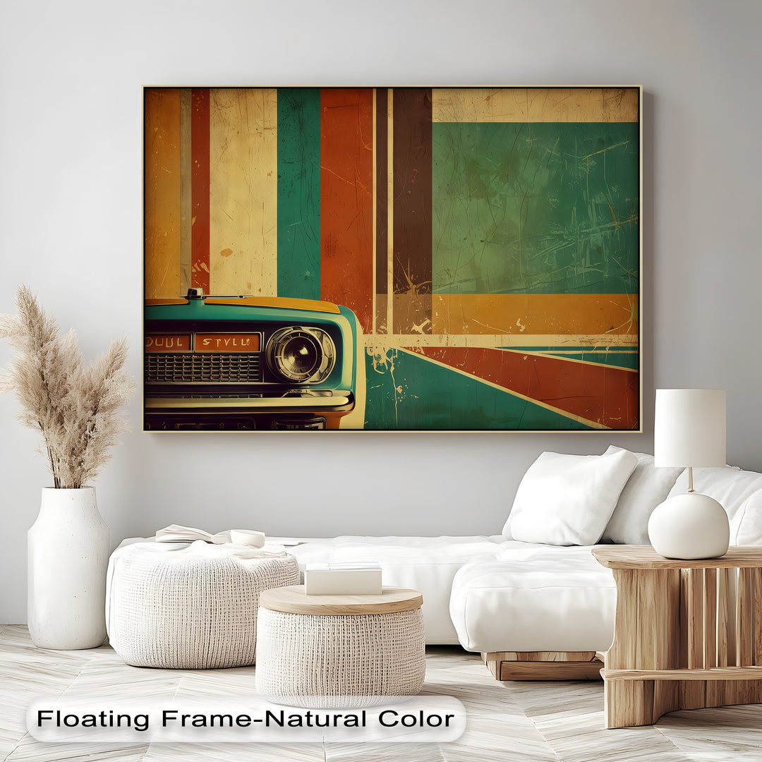 Soul Style Machine – Retro Car & Geometric Canvas Print