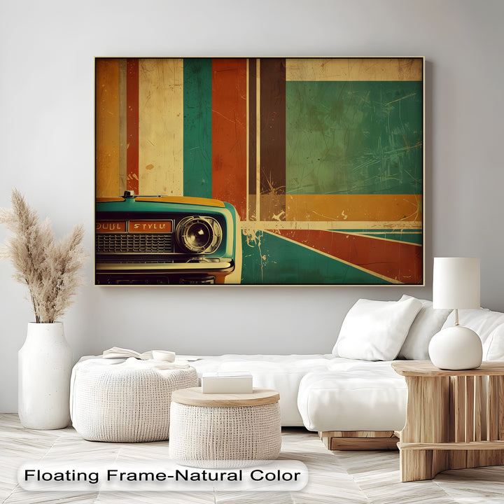 Soul Style Machine – Retro Car & Geometric Canvas Print