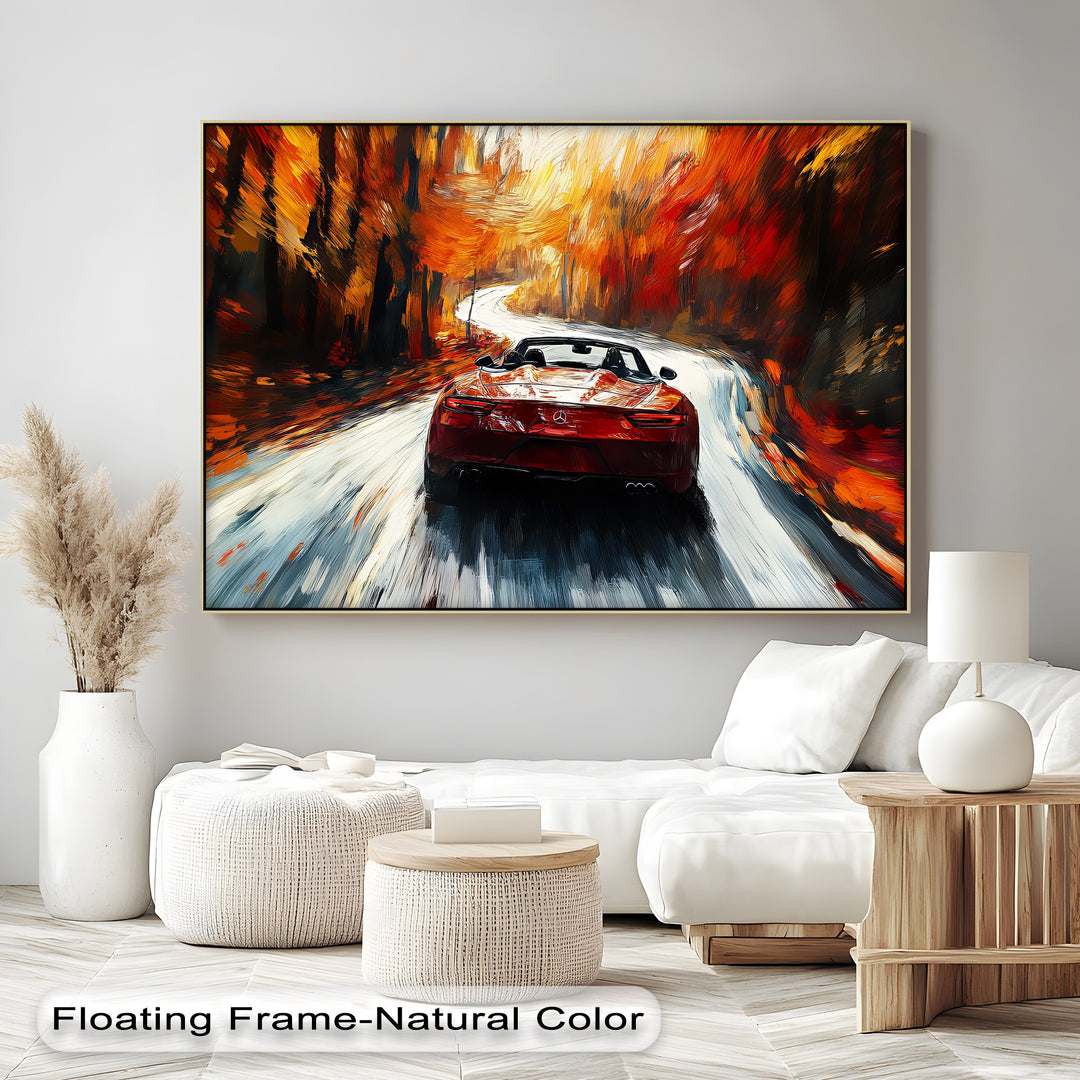 Autumn Roadster in Motion – Car Canvas Print