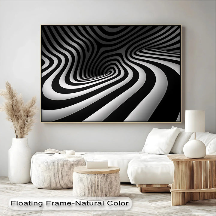 Twisted Illusion – Abstract Black & White Canvas Print - MyPhotoStation