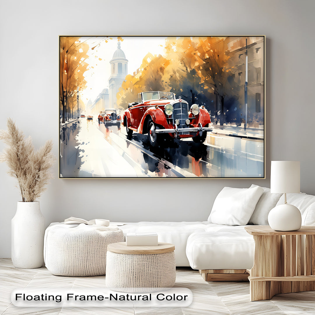 Autumn Drive Through Time – Car Canvas Print