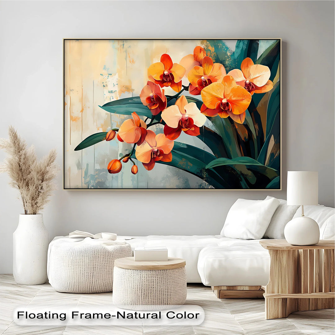 Radiant Orchids – Bold Orange and Red Floral Canvas Wall Art - MyPhotoStation