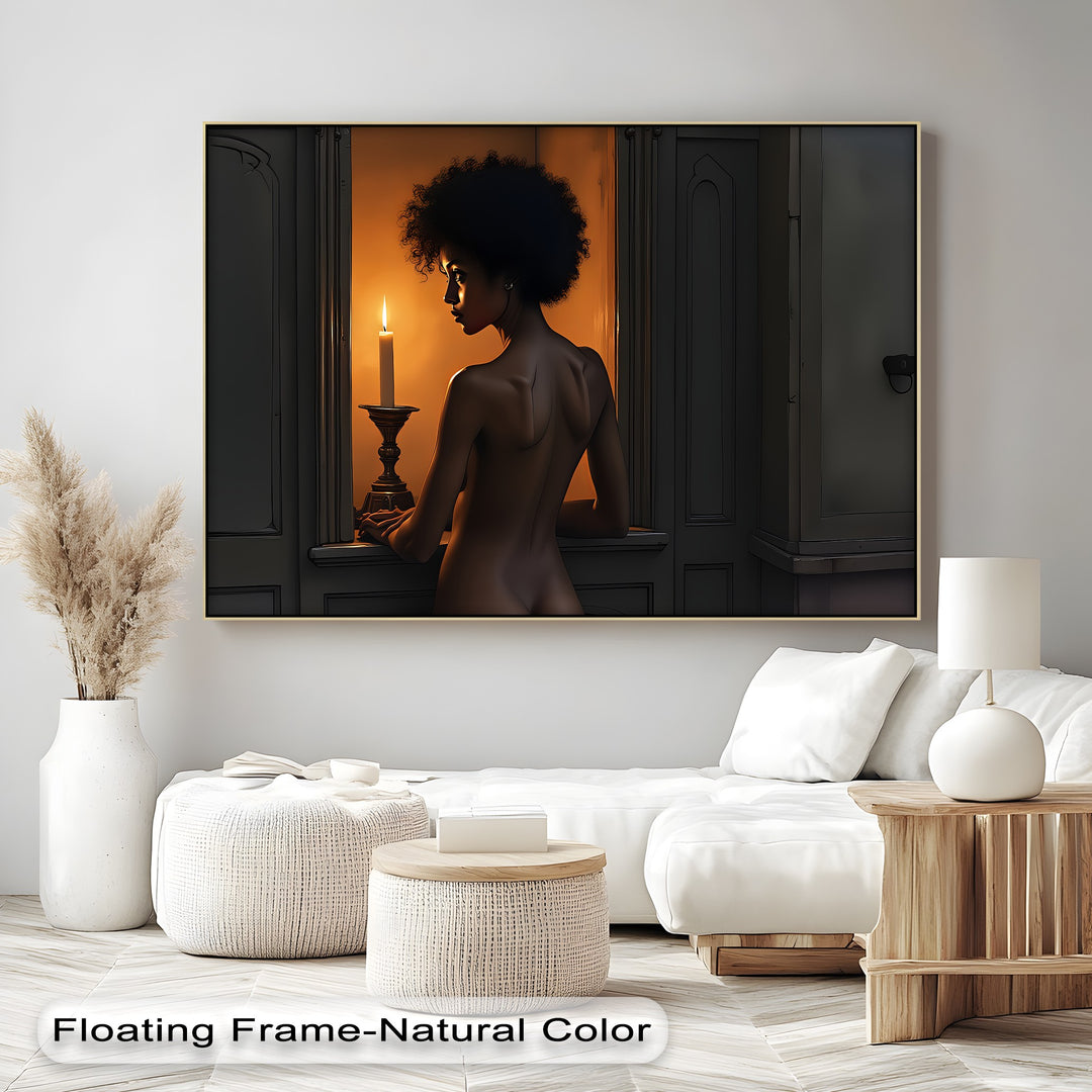 Candlelight Gaze – Erotic Canvas Wall Art | Framed Bedroom Art