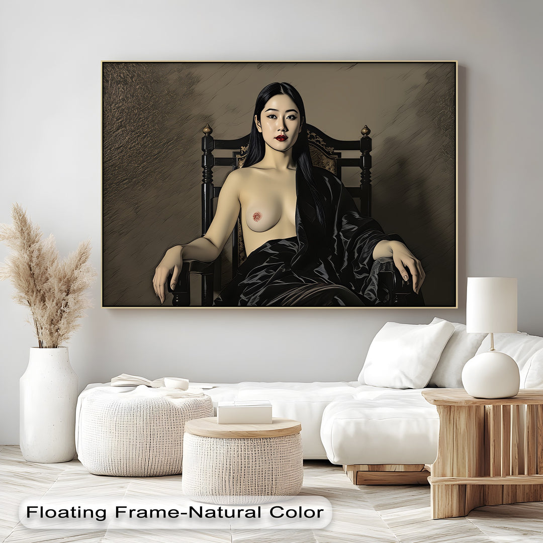Obsidian Throne – Erotic Queen Canvas Wall Art | Sexy Artwork