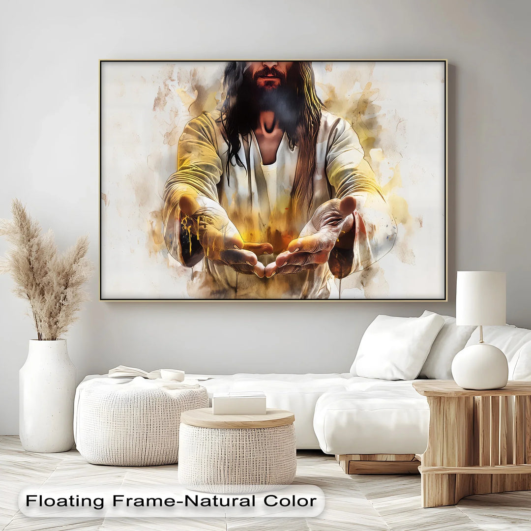 Divine Invitation – Open Hands of Jesus Canvas Print