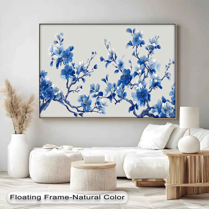 Blue Blossom Harmony – Cherry Flower Branch Canvas Print - MyPhotoStation