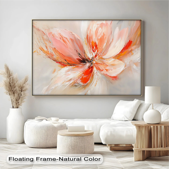 Floral Flame – Abstract Orange Flower Canvas Wall Art - MyPhotoStation