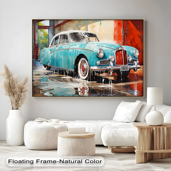 Aqua Shine – Car Canvas Print