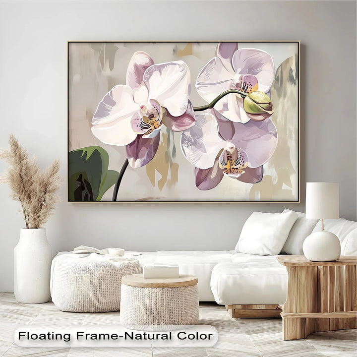 Orchid Grace – Soft White and Lavender Floral Canvas Wall Art - MyPhotoStation
