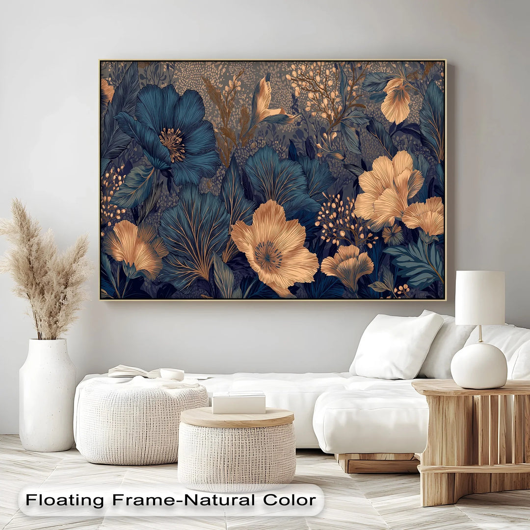 Midnight Garden in Gold and Teal – Canvas Print - MyPhotoStation