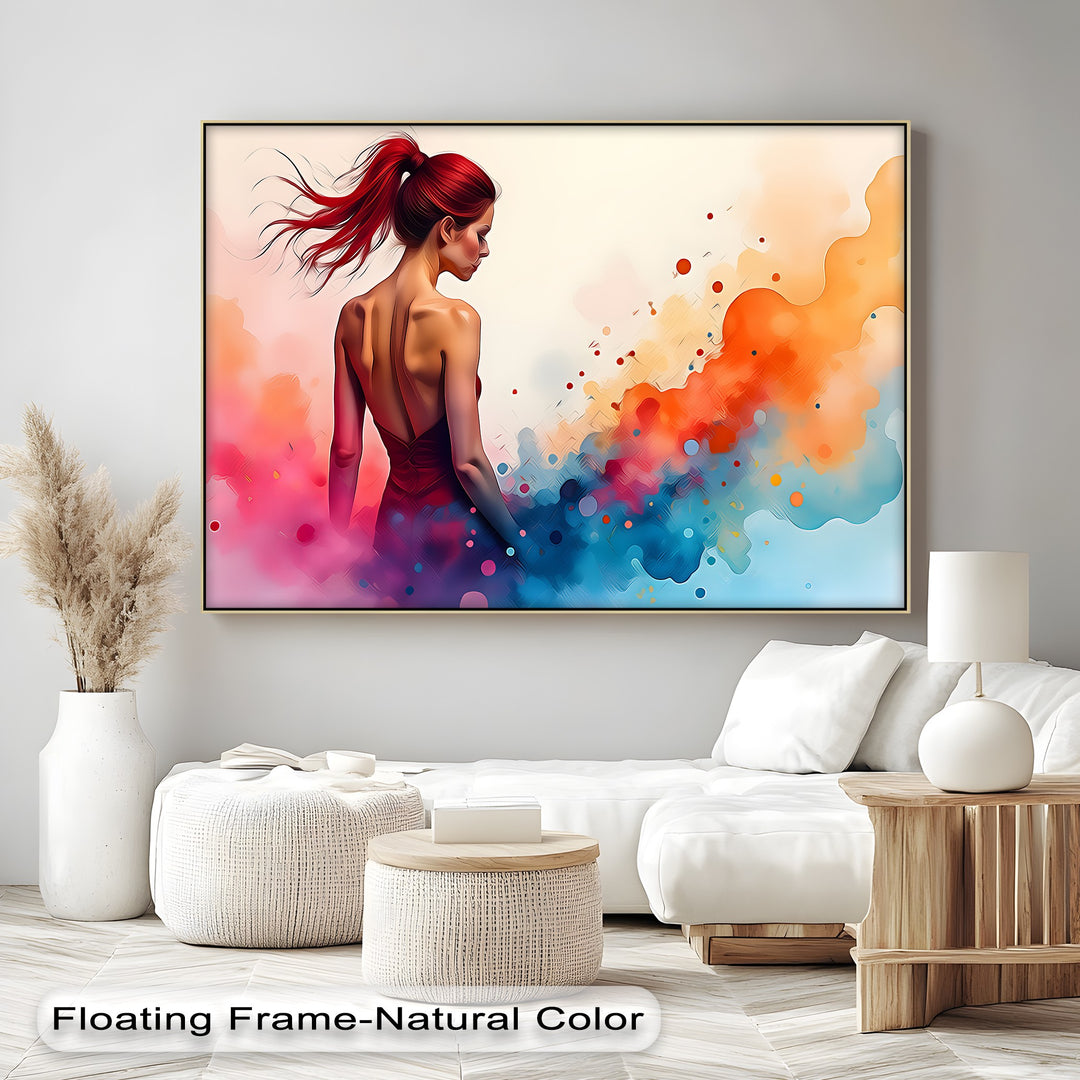 Crimson Flow – Abstract Woman Canvas Wall Art | Nude Art
