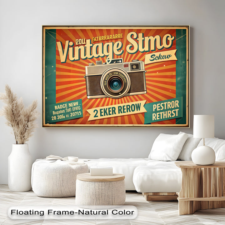 Flashback Pop – Retro Camera Poster Style Canvas Print