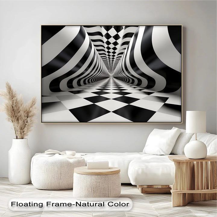 Tunnel of Illusions – Black & White Canvas Print - MyPhotoStation