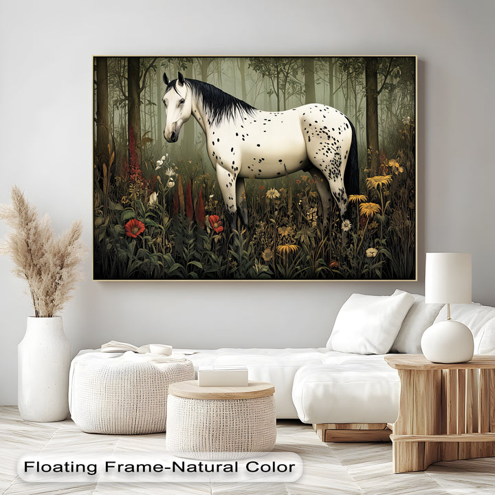 Spotted Serenity – Appaloosa Horse in Wildflower Forest Canvas Print