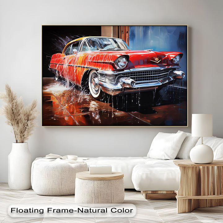 Classic Cadillac at the Car Wash – Car Canvas Print