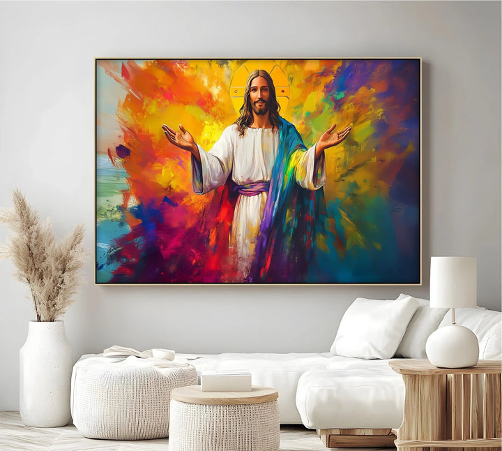 Divine Radiance – Jesus with Outstretched Arms Canvas Art - MyPhotoStation