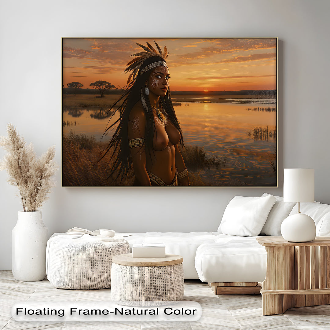 Savannah Muse – Tribal Sunset Erotic Canvas Wall Art | Nude Art