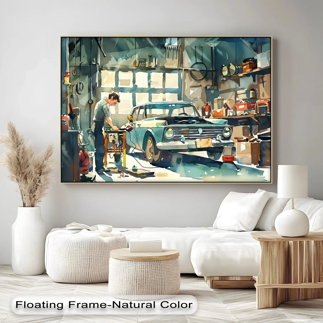 Mechanic’s Moment – Car Canvas Print - MyPhotoStation