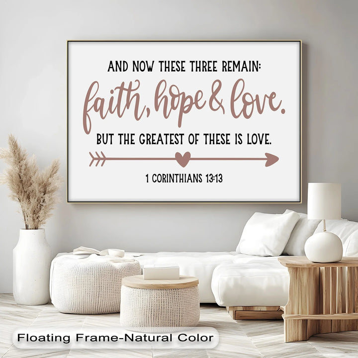 Faith, Hope & Love – 1 Corinthians 13:13 Christian Canvas Print - MyPhotoStation