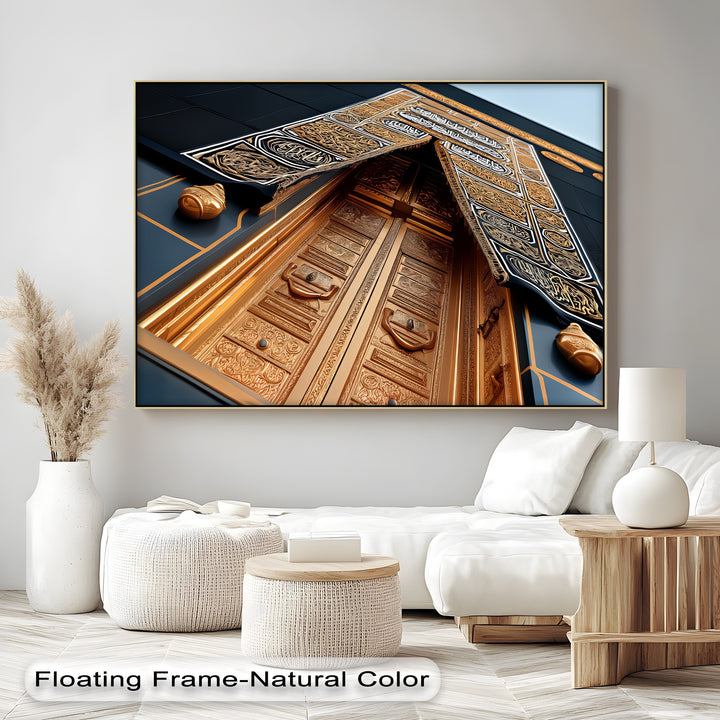 Golden Kaaba Door – Sacred Islamic Architecture Canvas Print
