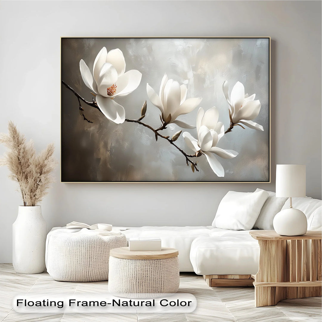 Serenity Magnolia – Elegant White Blossom Canvas Wall Art - MyPhotoStation