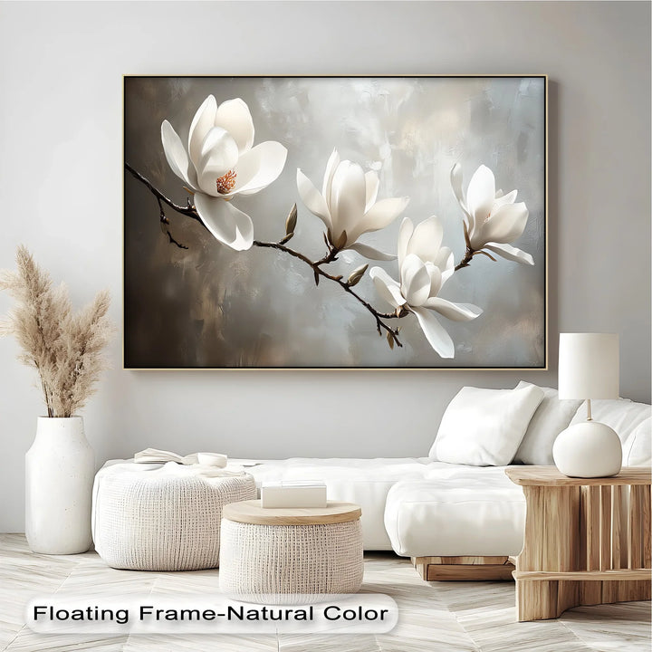 Serenity Magnolia – Elegant White Blossom Canvas Wall Art - MyPhotoStation