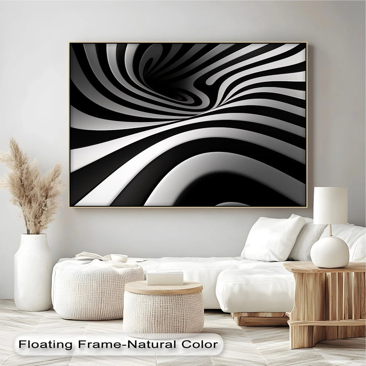 Monochrome Swirl – Dynamic Black & White Canvas Print - MyPhotoStation