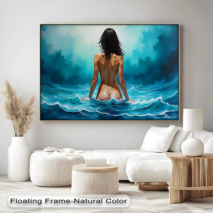 Midnight Ocean Nude Back View – Nude Canvas Wall Art | Sexy Art