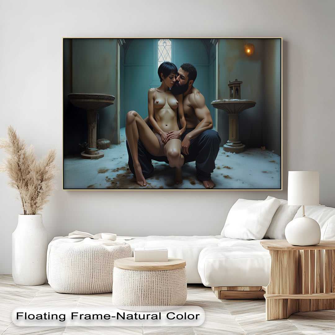 Sanctuary Embrace – Sexy Erotic Canvas Wall Art | Bedroom Canvas Décor