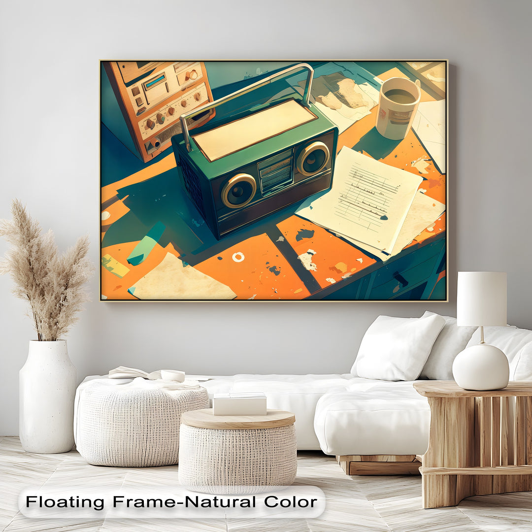 Studio Break – Retro Desk Radio Canvas Print