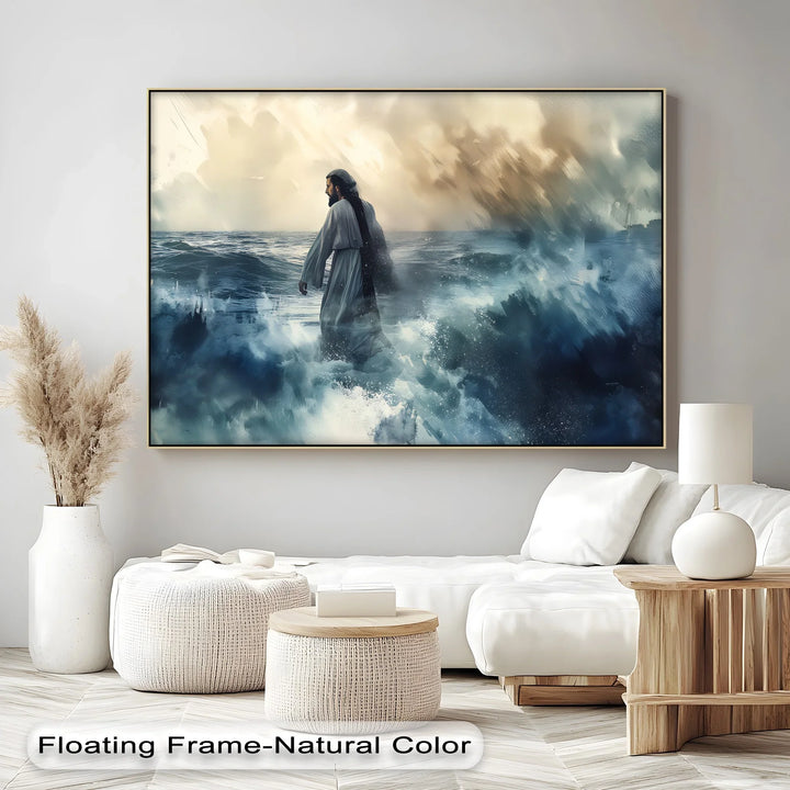 Walking on Water – Jesus on the Sea Canvas Print