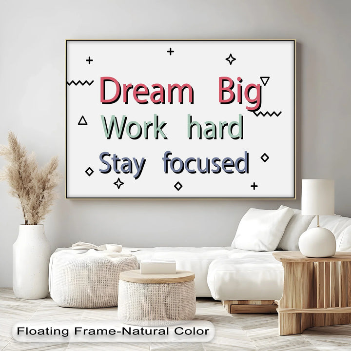 Dream Big Typography – Motivational Canvas Wall Art