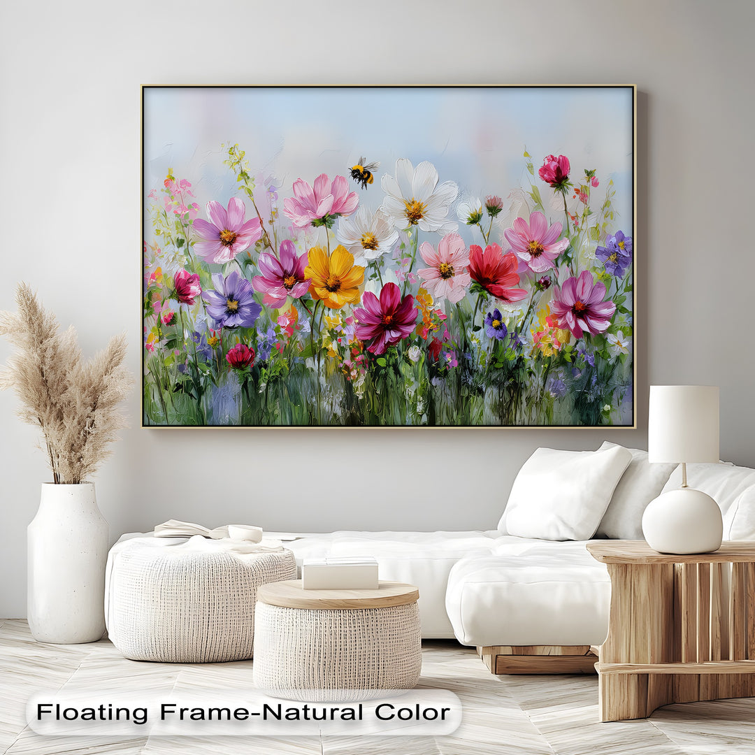 Dancing Blooms – Colorful Wildflower Garden Canvas Print