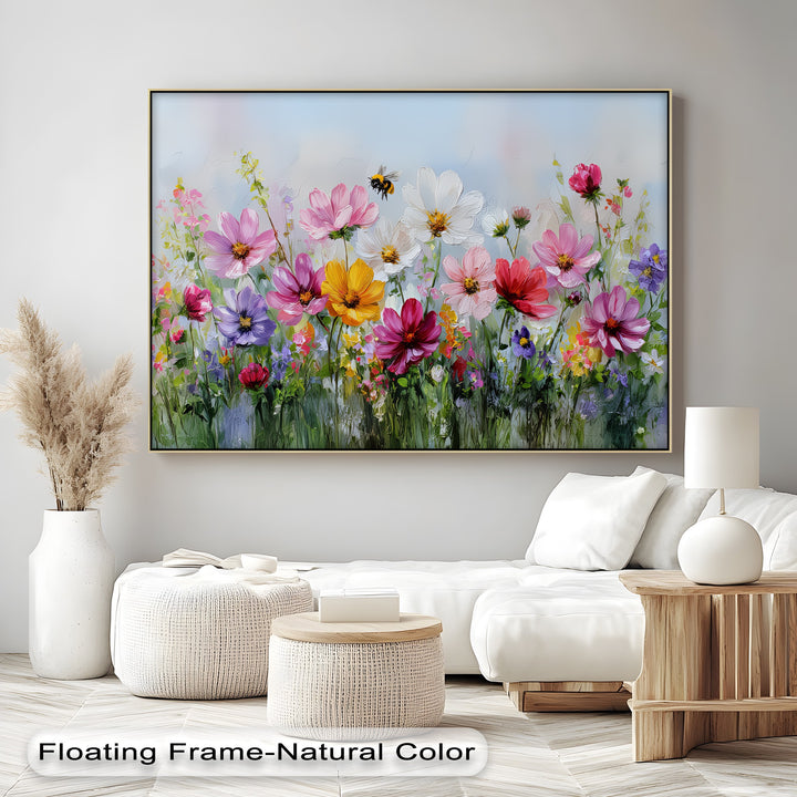 Dancing Blooms – Colorful Wildflower Garden Canvas Print