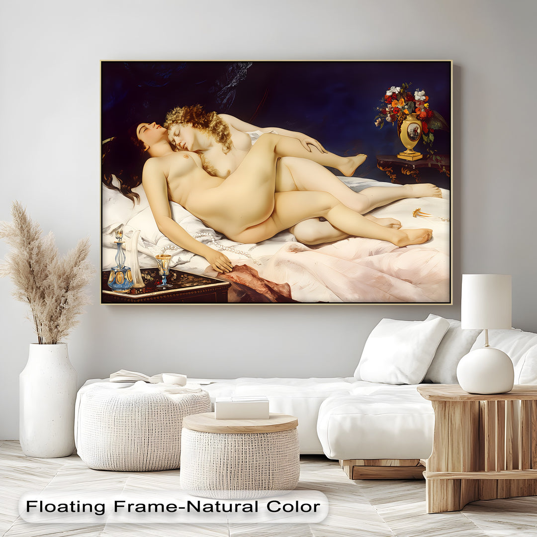 Forbidden Slumber – Erotic Lovers Canvas Wall Art | Nude Art