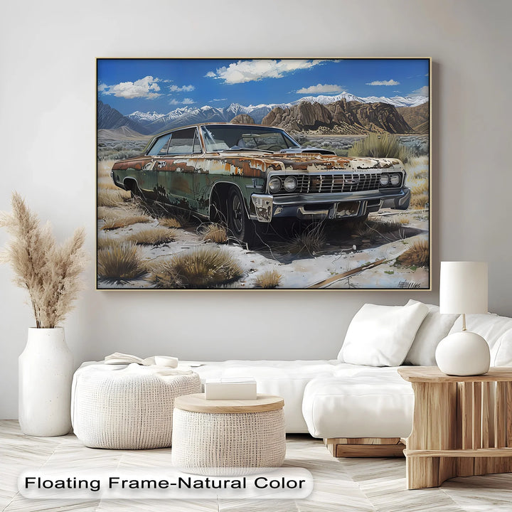 Rusted Chevy in Mountain Wilderness – Car Canvas Print