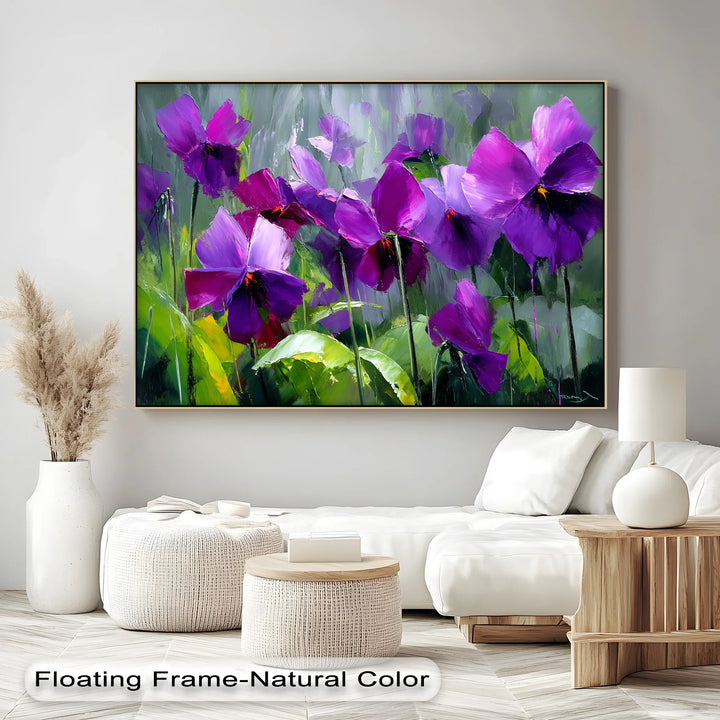 Radiant Wild Violets – Purple Pansy Flower Canvas Print - MyPhotoStation