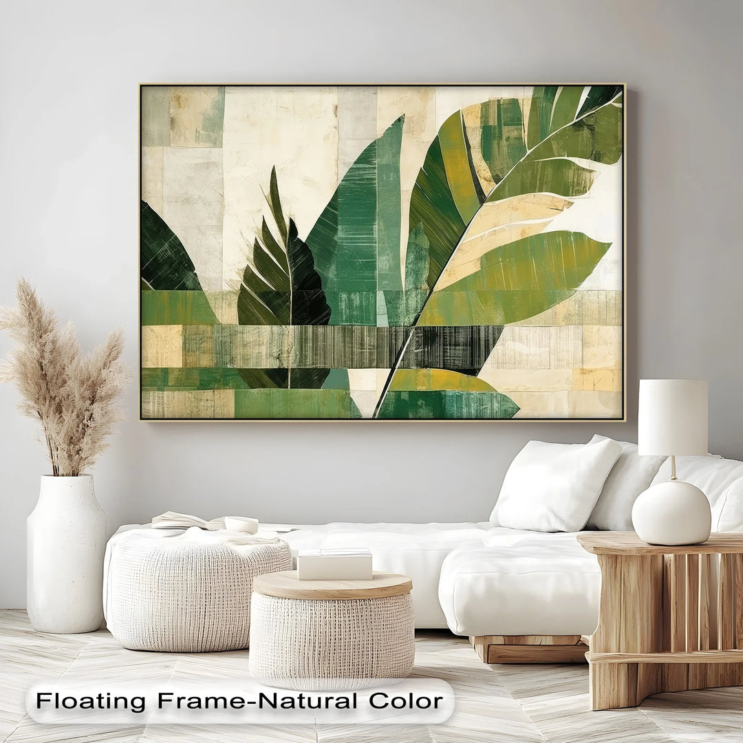 Tropical Geometry – Abstract Banana Leaf Canvas Print - MyPhotoStation