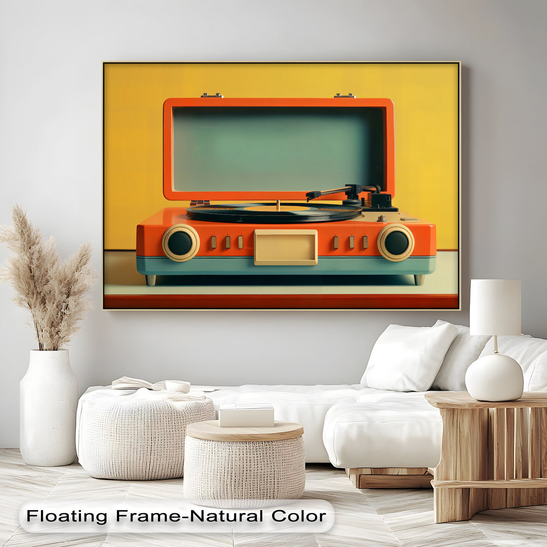 Sunset Stereo – Bold Retro Record Player Canvas Print