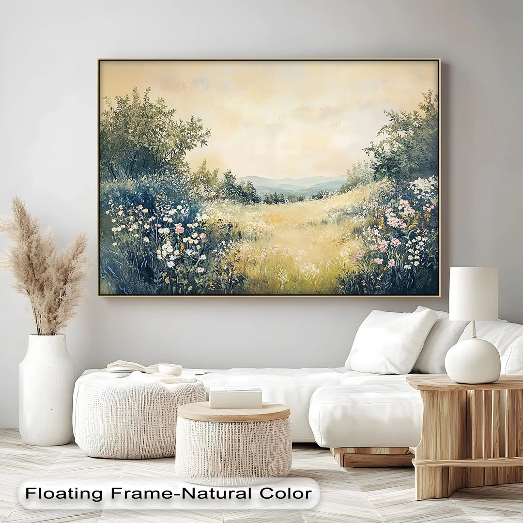 Golden Meadow Horizon – Serene Landscape Canvas Print - MyPhotoStation