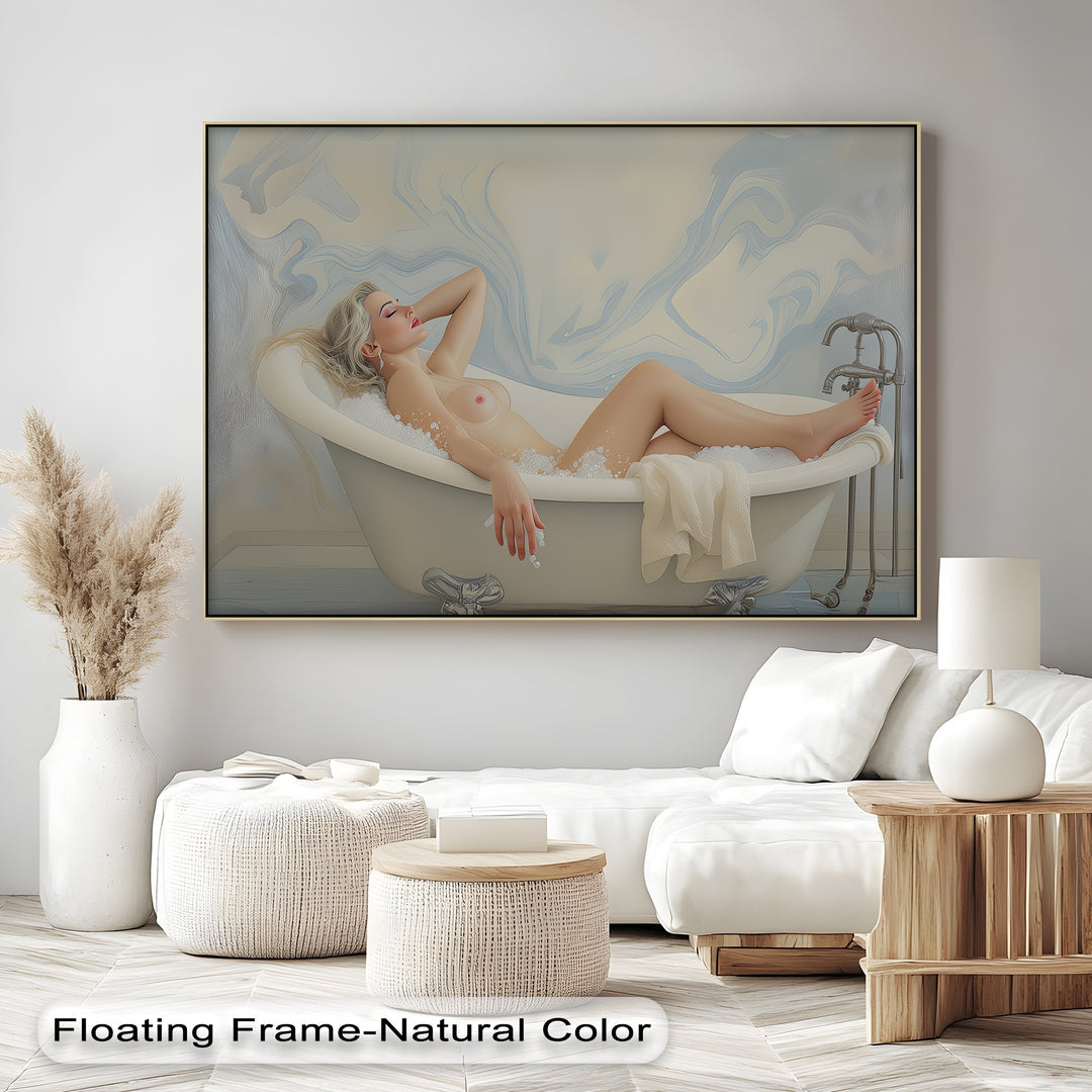 Nude Woman in Bathtub – Sexy Canvas Wall Art | Erotic Art