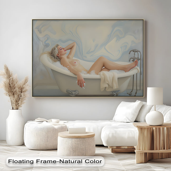 Nude Woman in Bathtub – Sexy Canvas Wall Art | Erotic Art