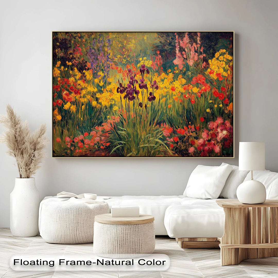 Vibrant Iris Garden – Colorful Impressionist Flowers Canvas Print - MyPhotoStation