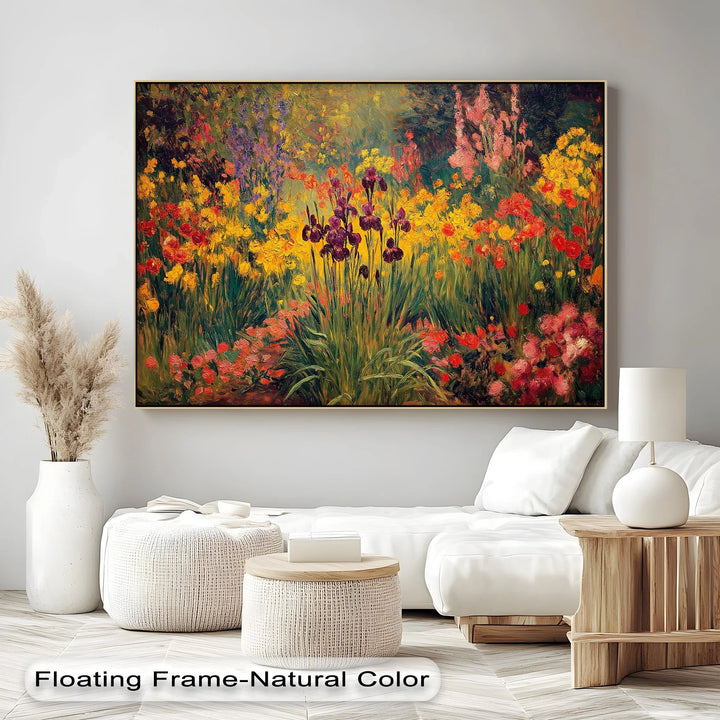 Vibrant Iris Garden – Colorful Impressionist Flowers Canvas Print - MyPhotoStation