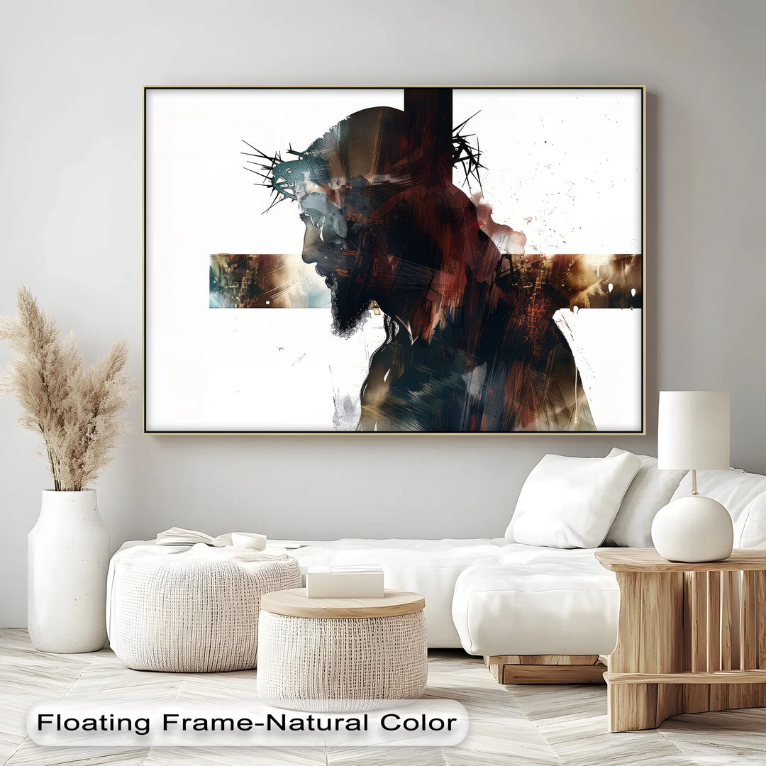 Crown of Thorns – Abstract Jesus Silhouette Canvas Print