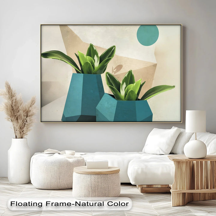 Geometric Serenity – Modern Succulent Plant Canvas Print - MyPhotoStation