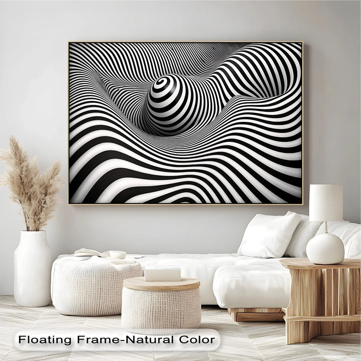 Hypnotic Spiral Wave Illusion – Black & White Canvas Print - MyPhotoStation