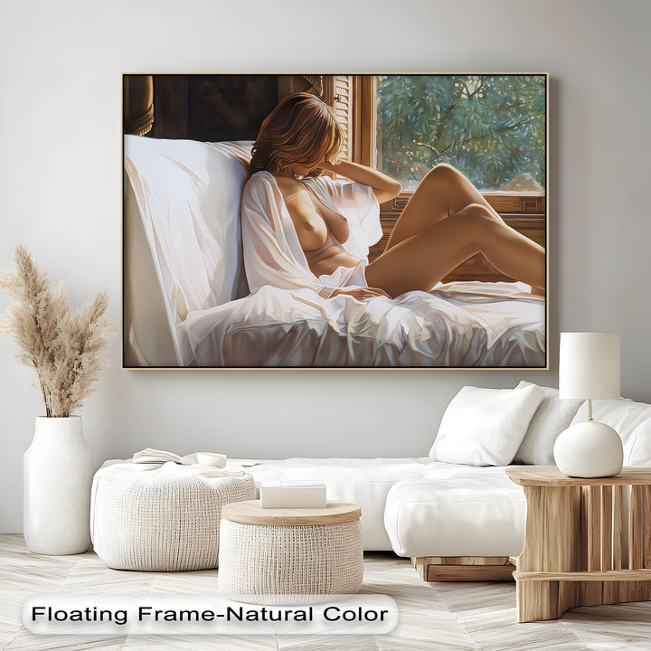 Morning Temptation – Framed Sensual Bedroom Canvas Wall Art | Sexy Art